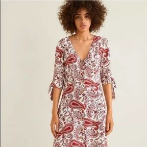 NWT MANGO Flowy Paisley Pattern Viscose Dress